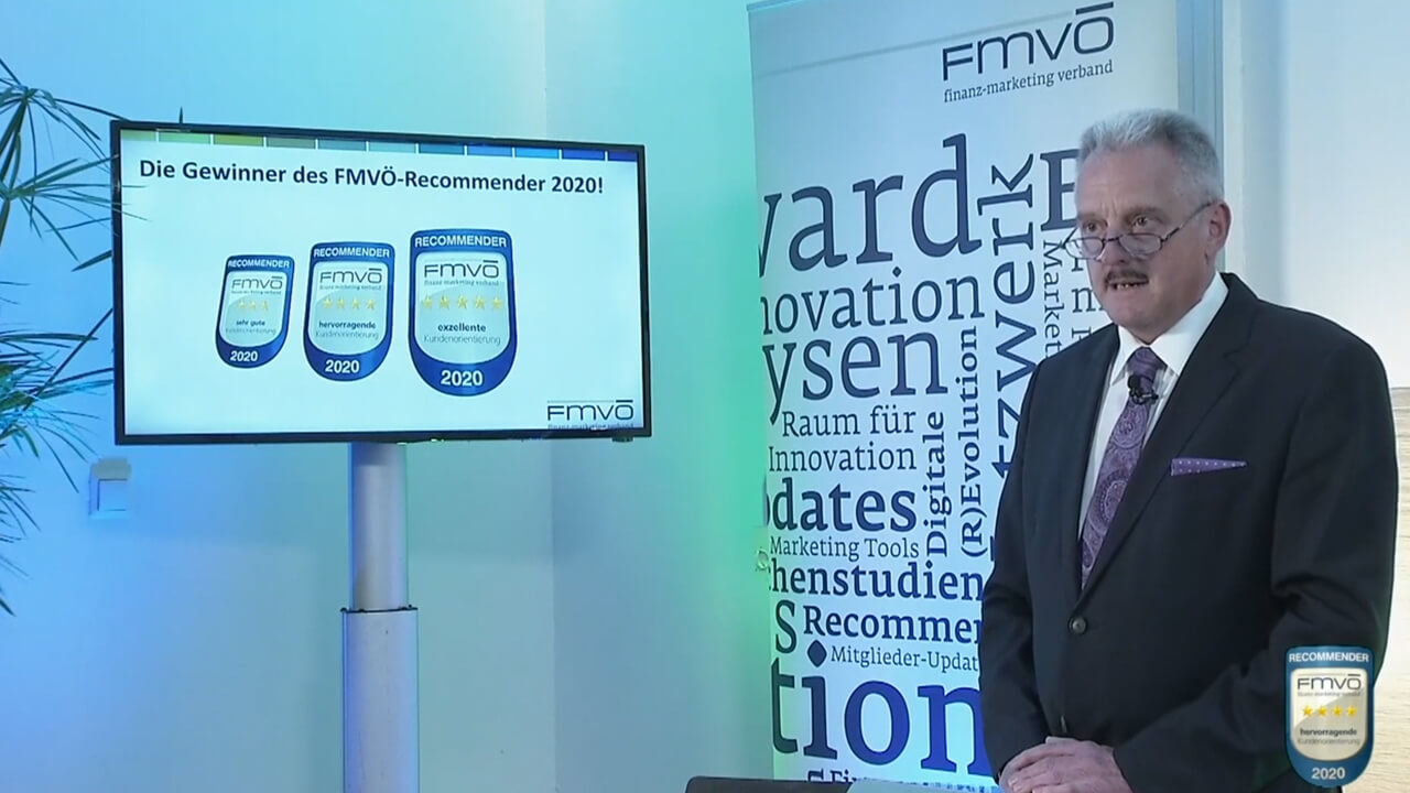 FMVÖ‐Präsident Erich Mayer beim Recommender Award