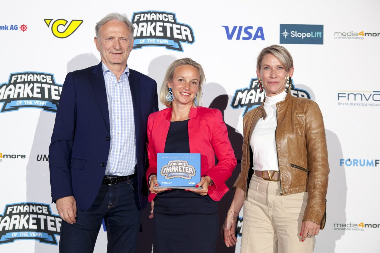 Die Finance Marketer of the year 2023 sind Barbara Bleier-Serentschy (Volksbank Wien), Sabine Pfeffer (UNIQA), Martina Maurer (BAWAG), Katharina Herzog (money:care) und Nina Schellnegger (Merkur Versicherung)